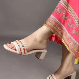Anouk Colourblocked PU Block Sandals-15