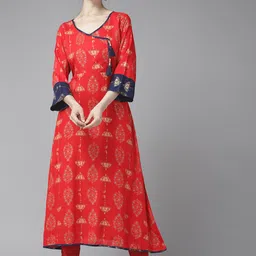 Aarika Women Ethnic Motifs Printed Flared Sleeves Cotton Kurta-picture-11