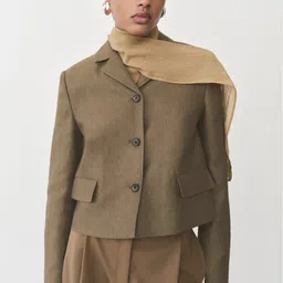 MANGO Single-Breasted Cropped Blazer-48