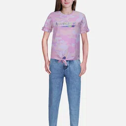 Gini and Jony Girls Abstract Printed Cotton Top-image-30