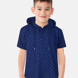 Gini and Jony Boys Micro Ditsy Printed Hooded Cotton Casual Shirt-picture-12