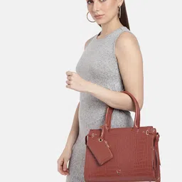Allen Solly Animal Textured Structured Handheld Bag image 4