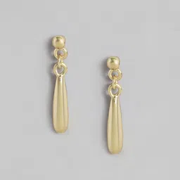 Estele Gold-Plated Contemporary Drop Earrings-image-46