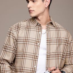 The Roadster Life Co. Relaxed Fit Tartan Checked Casual Shirt-image-85