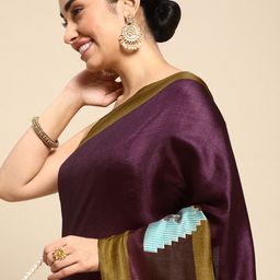 HERE&NOW Abstract Printed Pure Cotton Saree-image-25