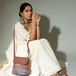 ZOUK Ethnic Motifs Printed Structured Sling Bag-9