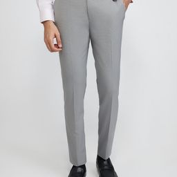 Raymond Men Textured Slim Fit Easy Wash Trousers-image-76