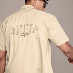 The Roadster Life Co. Typography Embroidered Pure Cotton Relaxed Fit Casual Shirt-picture-14