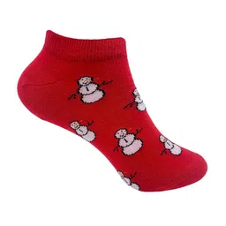 Mint & Oak Women Red Patterned Ankle Length Socks-image-72