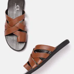 Carlton London Men Tan Brown Solid Comfort Sandals-image-48