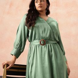 all about you Plus Size Belted A-Line Mini Dress-14