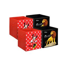Kuber Industries Set Of 4 Disney Minnie & Lion King Printed Foldable Storage Boxes-13