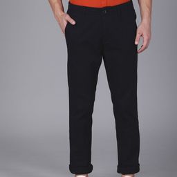 WROGN Men Navy Blue Regular Fit Solid Regular Trousers-image-13