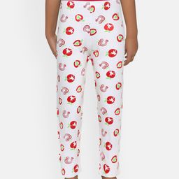 SINI MINI Girls White & Red Printed Lounge Pants-image-78