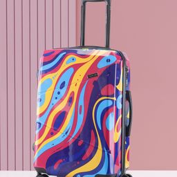 Nasher Miles Pink Printed Hard-Sided Trolley Bags-14