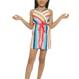 Nauti Nati Girls Multicoloured Striped Playsuit-54