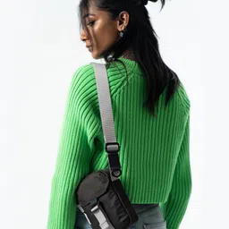 DailyObjects Charcoal Recycled Cobble Phone Messenger Bag-28