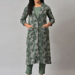 W Women Printed Cotton Kurta Set-image-37