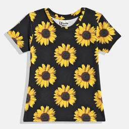 Eteenz Girls Floral Printed Premium Cotton T-shirt-image-83
