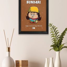 Indigifts Brown Sundari Printed Wooden Wall Art-image-4