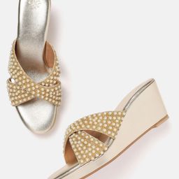 House of Pataudi Ethnic Embellished Wedge Heels-13