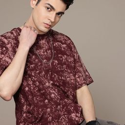 R.Code by The Roadster Life Co. Men Tie and Dye Relaxed Fit Printed T-shirt-picture-45