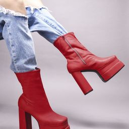 TRYME Women Ankle Length Short Block Heel Boots-image-97