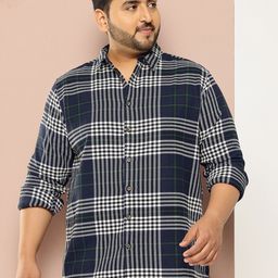 Thomas Scott Plus Size Checked Casual Shirt-image-43