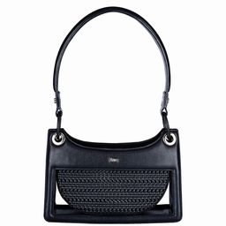 HIE Embellished Leather Structured Handheld Bag-image-12