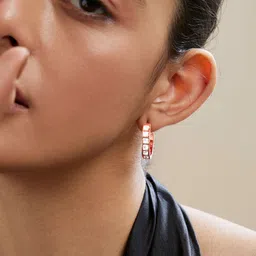 MINUTIAE Rose Gold-Plated Geometric Drop Earrings-11