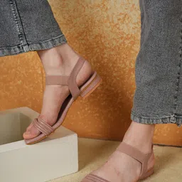Mast & Harbour Women Square Toe Party Block Sandals-15
