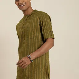 Taavi Nagari weaves Striped Regular Kurti with Trousers-image-33
