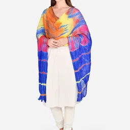 Dupatta Bazaar Multicoloured & Orange Leheriya Dupatta-image-82