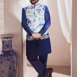 House of Pataudi Printed Rozana Nehru Jackets-19
