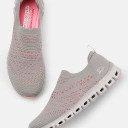 Skechers Women Grey Glide-Step - Oh So Soft Slip-On Sneakers-0