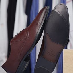 Men Rosewood Leatherette Oxford Formal Shoes-image-92