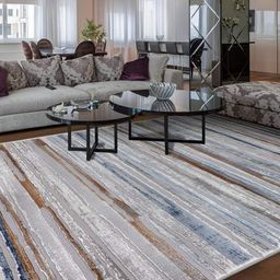 Sapana Carpet-Mats Grey & White Abstract Anti-Skid Carpet-picture-51