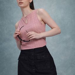 The Roadster Life Co. Self Design Keyhole Neck Top-image-81