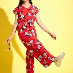 StyleStone Girls Printed V-Neck Basic Jumpsuit-image-87