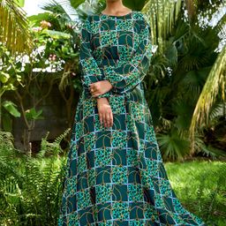 SARINKU Women Bishop Sleeves Fit & Flare Maxi Dress-image-22
