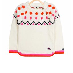 Cherry Crumble Boys Off-White & Pink Wool Self Design Pullover-picture-35