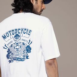 The Roadster Life Co. Relaxed Fit Graphic Printed Drop-Shoulder Sleeves T-shirt-picture-12