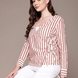Nautica Striped Cotton Wrap Top-picture-30