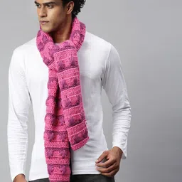 Magic Needles Unisex Pink & Lavender  Self-design Scarf-image-72