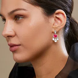MINUTIAE Silver-Plated Contemporary Drop Earrings-45