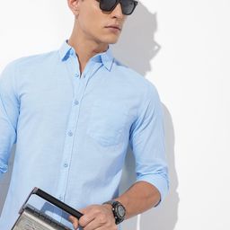 The Roadster Lifestyle Co. Solid Cotton Linen Regular Fit Shirt-image-46