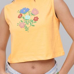 DressBerry Cheerful Positivity Sleeveless Crop T-shirt-image-29