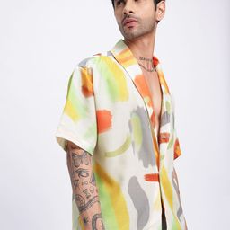 glitchez Abstract Edge Relaxed Casual Shirt-image-71