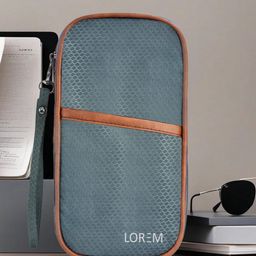 LOREM Unisex Grey Textured PU Passport Holder-8