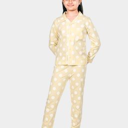 Here&Now X Denikid Girls Polka Dots Printed Pure Cotton Night suit-image-29